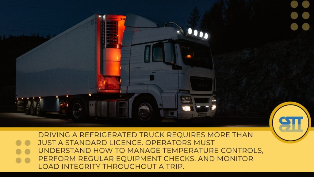 Refrigerated truck on Australian highway delivering temperature-sensitive good